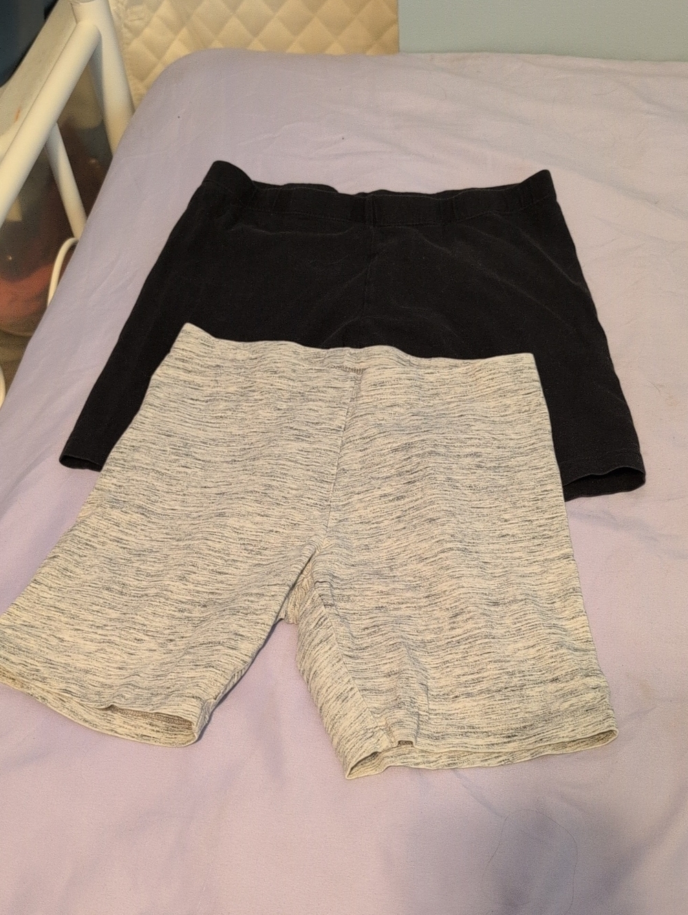 wonder nation Black and Heather Gray Girls Bike Shorts - 2 Pack